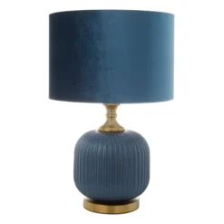 Glass Base Round Velvet Shade Table Lamp-Kirkland's Home Sale
