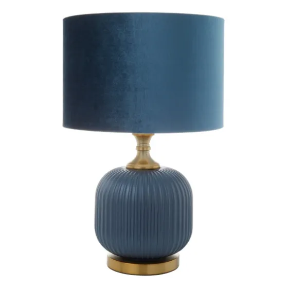 Glass Base Round Velvet Shade Table Lamp-Kirkland's Home Sale