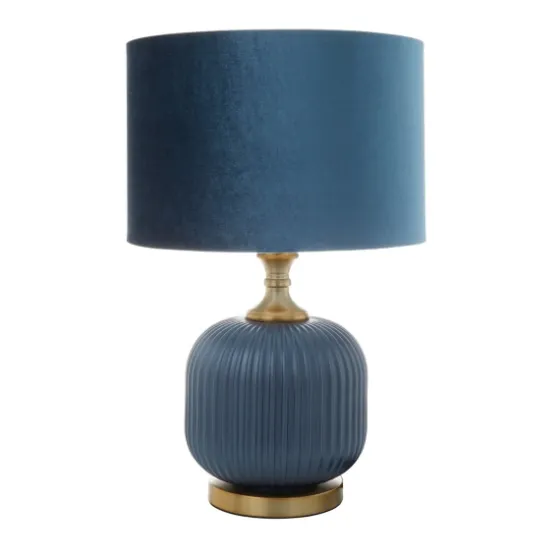 Glass Base Round Velvet Shade Table Lamp-Kirkland's Home Sale