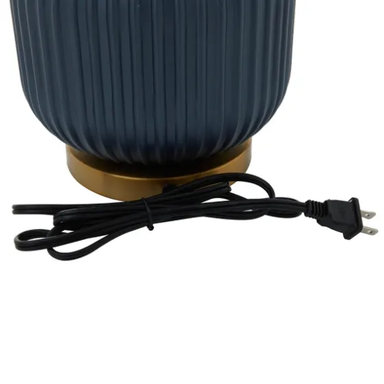 Glass Base Round Velvet Shade Table Lamp-Kirkland's Home Sale
