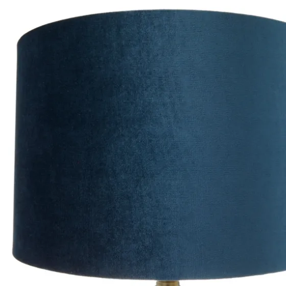Glass Base Round Velvet Shade Table Lamp-Kirkland's Home Sale