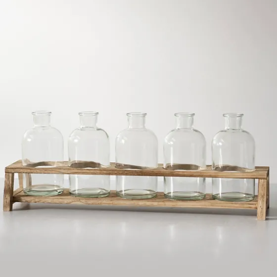 Glass Bottle Vase And Crate 5-Pc. Set-Kirkland's Home Online