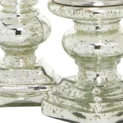 Glass Ornate 2-Pc. Pillar Candle Holder Set-Kirkland's Home Store