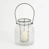Glass Pressed And Metal Insert Lantern-Kirkland's Home Shop