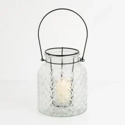Glass Pressed And Metal Insert Lantern-Kirkland's Home Shop