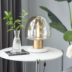 Glass Shade Gold Mushroom Table Lamp-Kirkland's Home Cheap