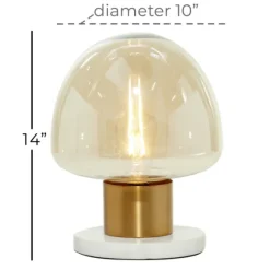 Glass Shade Gold Mushroom Table Lamp-Kirkland's Home Cheap