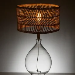 Glass Teardrop Natural Rat Table Lamp-Kirkland's Home Hot