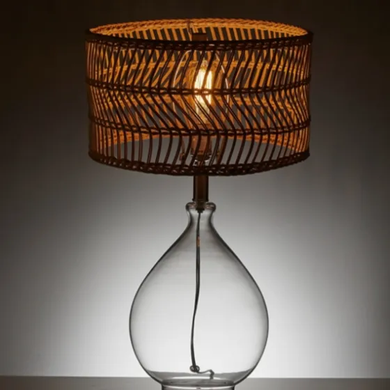 Glass Teardrop Natural Rat Table Lamp-Kirkland's Home Hot