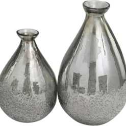 Glass Teardrop Textured Vases, Set Of 2-Kirkland's Home Fashion