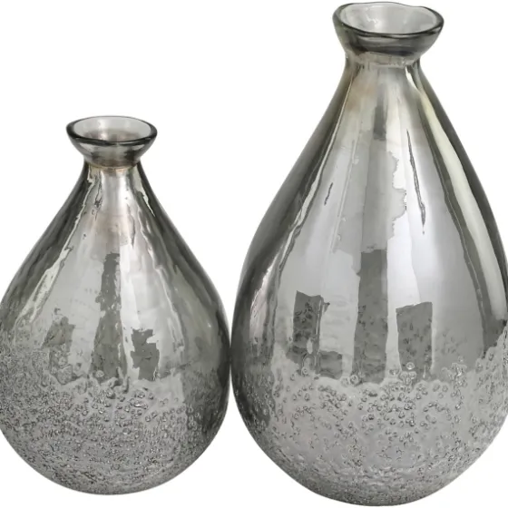 Glass Teardrop Textured Vases, Set Of 2-Kirkland's Home Fashion