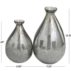 Glass Teardrop Textured Vases, Set Of 2-Kirkland's Home Fashion