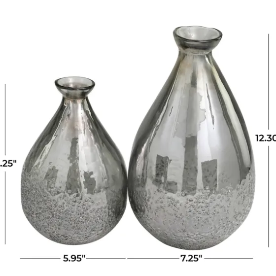 Glass Teardrop Textured Vases, Set Of 2-Kirkland's Home Fashion