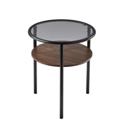Glass Top Accent Table With Wood Shelf-Kirkland's Home Cheap