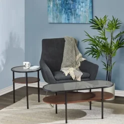 Glass Top Accent Table With Wood Shelf-Kirkland's Home Cheap
