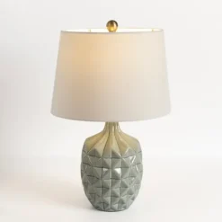 Glazed Dusty Blue Geo Table Lamp-Kirkland's Home Discount