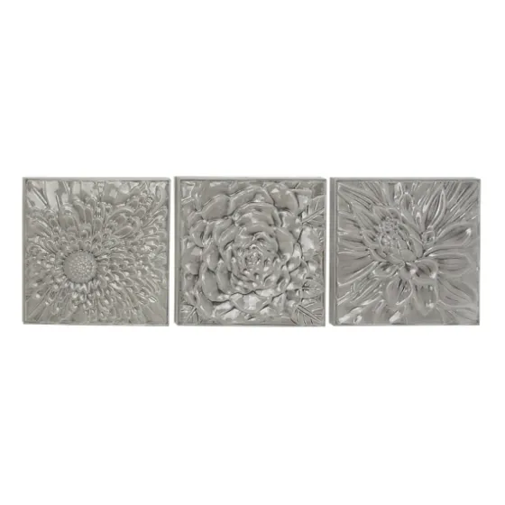 Glazed Iron Carved Floral Plaques, Set Of 3-Kirkland's Home Sale