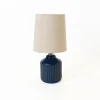 Glazed Navy Ribbed Mini Table Lamp-Kirkland's Home Cheap