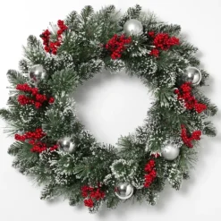 Glitter Pine Wreath With Berries And Ornaments-Kirkland's Home Best