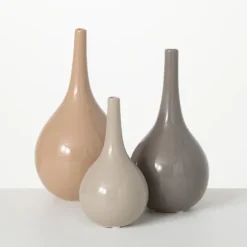 Glossy Earth Tone 3-Pc. Decorative Vase Set-Kirkland's Home New