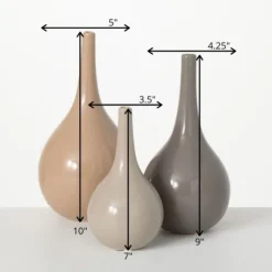 Glossy Earth Tone 3-Pc. Decorative Vase Set-Kirkland's Home New