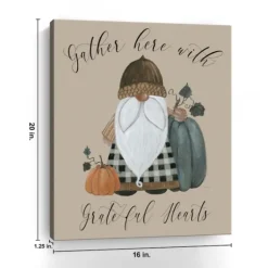 Gnome Pumpkin Grateful Hearts Giclee Canvas Print-Kirkland's Home Best