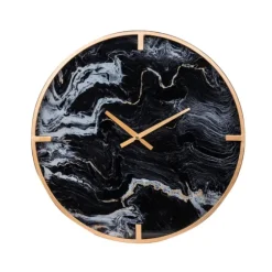 Gold And Black Marble Face Wall Clock-Kirkland's Home Clearance