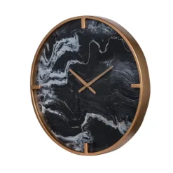 Gold And Black Marble Face Wall Clock-Kirkland's Home Clearance