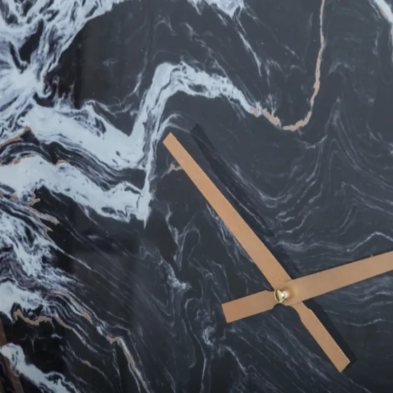 Gold And Black Marble Face Wall Clock-Kirkland's Home Clearance