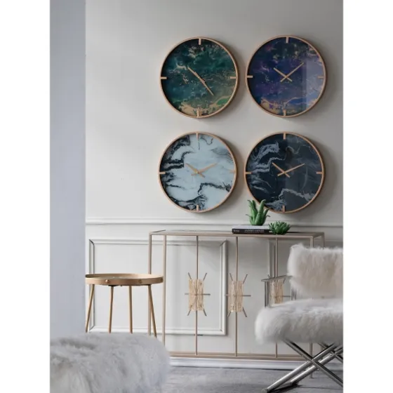 Gold And Black Marble Face Wall Clock-Kirkland's Home Clearance