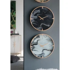 Gold And Black Marble Face Wall Clock-Kirkland's Home Clearance