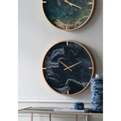 Gold And Black Marble Face Wall Clock-Kirkland's Home Clearance