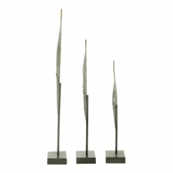Gold And Black Metal Leaf Statues, Set Of 3-Kirkland's Home Hot