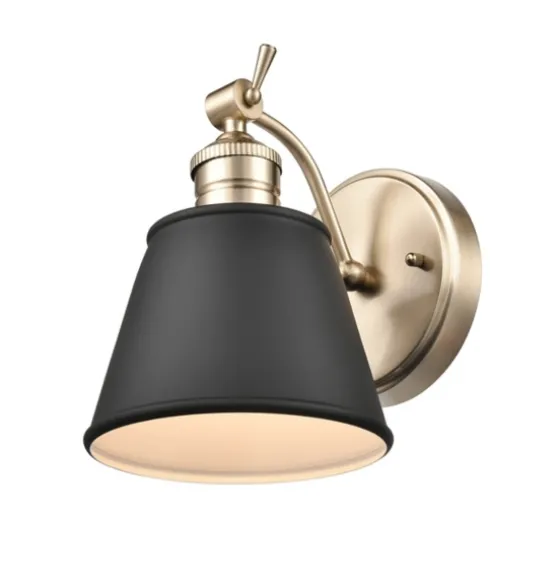 Gold And Black Metal Tapered Shade Wall Sconce-Kirkland's Home Clearance
