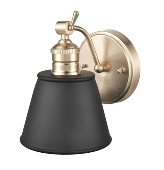 Gold And Black Metal Tapered Shade Wall Sconce-Kirkland's Home Clearance