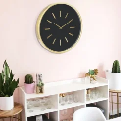 Gold And Black Modern Wall Clock-Kirkland's Home Clearance