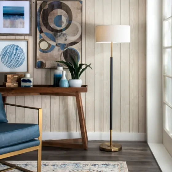 Gold And Black Simple Stem Floor Lamp-Kirkland's Home Best Sale