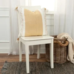 Gold And Ivory Color Block Pillow-Kirkland's Home Clearance