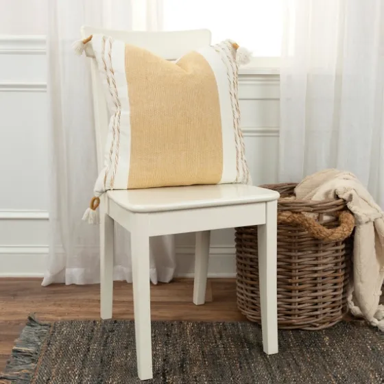 Gold And Ivory Color Block Pillow-Kirkland's Home Clearance