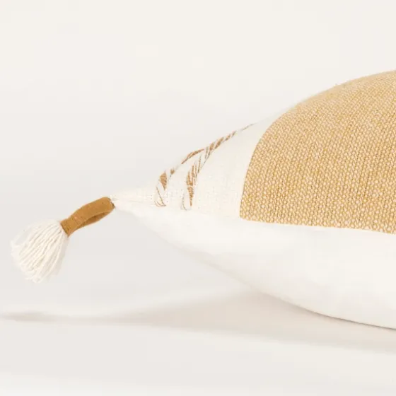 Gold And Ivory Color Block Pillow-Kirkland's Home Clearance