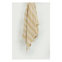 Gold And Ivory Striped Cotton Throw-Kirkland's Home Discount