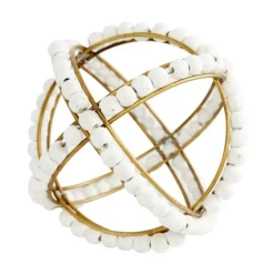 Gold And Ivory Wooden Bead 2-Pc. Orb Set-Kirkland's Home Online
