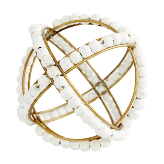 Gold And Ivory Wooden Bead 2-Pc. Orb Set-Kirkland's Home Online