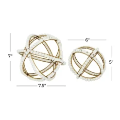 Gold And Ivory Wooden Bead 2-Pc. Orb Set-Kirkland's Home Online