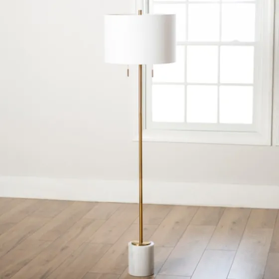 Gold And Marble Base Floor Lamp-Kirkland's Home Store
