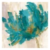 Gold And Turquoise Flower Giclee Canvas Art Print-Kirkland's Home Outlet