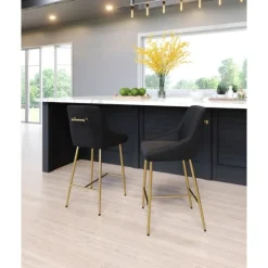Gold And Velvet Counter Stool-Kirkland's Home Online