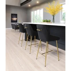 Gold And Velvet Counter Stool-Kirkland's Home Online