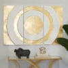 Gold And White Abstract Ripple Wall Plaque-Kirkland's Home Best