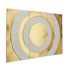 Gold And White Abstract Ripple Wall Plaque-Kirkland's Home Best